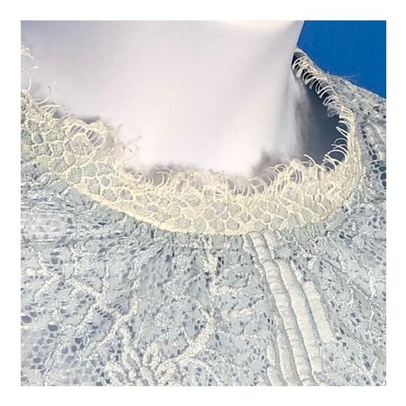 Revolve Heartloom Baby Blue Victorian Lace Blouse Bell Sleeve size Small - Picture 14 of 16